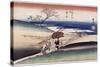 At Yase Village', from the Series 'Famous Places of Kyoto'-Utagawa Hiroshige-Stretched Canvas