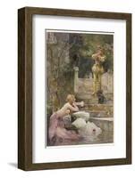At Zennor Cornwall a Mermaid Takes a Passer-By by Surprise-J.r. Weguelin-Framed Photographic Print