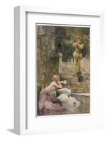 At Zennor Cornwall a Mermaid Takes a Passer-By by Surprise-J.r. Weguelin-Framed Photographic Print