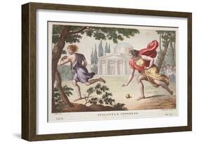 Atalanta and Hippomenes, Book X, Illustration from Ovid's Metamorphoses, Florence, 1832-Luigi Ademollo-Framed Giclee Print