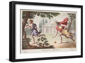 Atalanta and Hippomenes, Book X, Illustration from Ovid's Metamorphoses, Florence, 1832-Luigi Ademollo-Framed Giclee Print