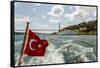 Ataturk's Yacht Savarona, Turkish Flag and Bridge, Istanbul, Turkey-Ali Kabas-Framed Stretched Canvas