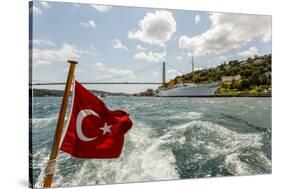 Ataturk's Yacht Savarona, Turkish Flag and Bridge, Istanbul, Turkey-Ali Kabas-Stretched Canvas