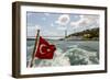 Ataturk's Yacht Savarona, Turkish Flag and Bridge, Istanbul, Turkey-Ali Kabas-Framed Photographic Print