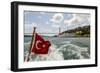 Ataturk's Yacht Savarona, Turkish Flag and Bridge, Istanbul, Turkey-Ali Kabas-Framed Photographic Print