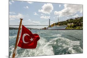 Ataturk's Yacht Savarona, Turkish Flag and Bridge, Istanbul, Turkey-Ali Kabas-Mounted Premium Photographic Print