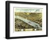 Atchison, Kansas - Panoramic Map-Lantern Press-Framed Art Print