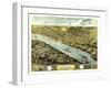 Atchison, Kansas - Panoramic Map-Lantern Press-Framed Art Print