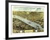 Atchison, Kansas - Panoramic Map-Lantern Press-Framed Art Print