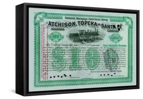 Atchison, Topeka and Santa Fe Stock Certificate-null-Framed Stretched Canvas