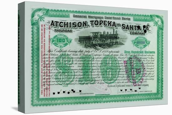 Atchison, Topeka and Santa Fe Stock Certificate-null-Stretched Canvas