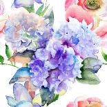 Wallpaper with Sweet Pea Flowers-Ateli-Art Print