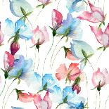 Wallpaper with Sweet Pea Flowers-Ateli-Art Print