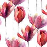 Wallpaper with Tulips Flowers-Ateli-Art Print