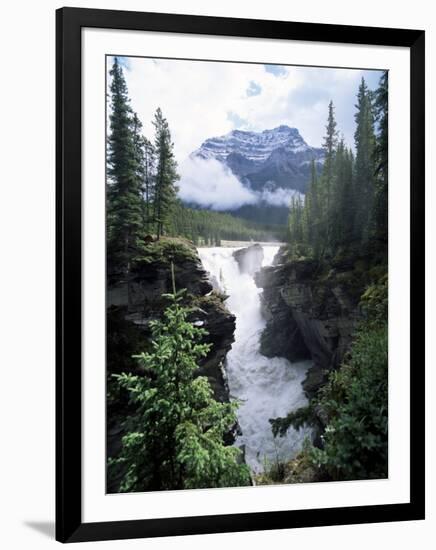 Athabasca Falls and Mount Kerkeslin, Jasper National Park, Unesco World Heritage Site, Alberta-Hans Peter Merten-Framed Photographic Print