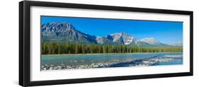 Athabasca River with Mountains in the Background-null-Framed Premium Photographic Print