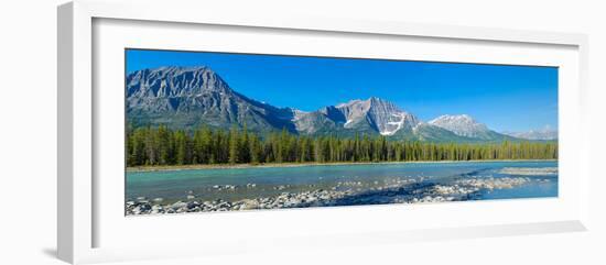 Athabasca River with Mountains in the Background-null-Framed Photographic Print