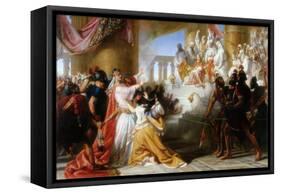 Athaliah's Dismay at the Coronation of Joash, C.1858-Solomon Alexander Hart-Framed Stretched Canvas