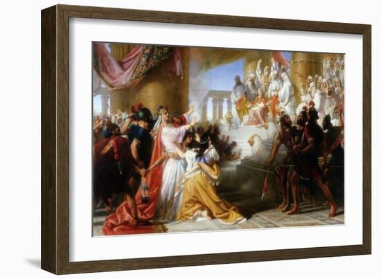 Athaliah's Dismay at the Coronation of Joash, C.1858-Solomon Alexander Hart-Framed Giclee Print