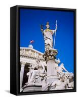 Athena Statue in Front of the Parliament Building, Vienna, Austria-Sylvain Grandadam-Framed Stretched Canvas