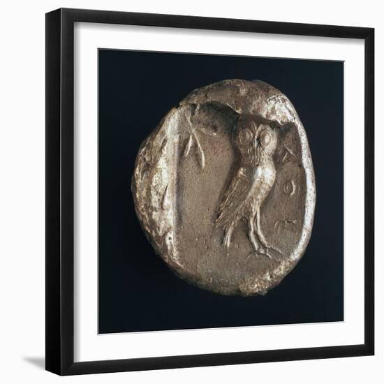 Athenian Silver Tetradrachm Depicting Owl, Recto Greek Coins, 5th Century BC-null-Framed Giclee Print