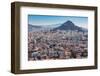 Athens, Attica, Greece. View over Athens from the Acropolis to 277 meter high Mount Lycabettus...-null-Framed Photographic Print