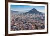 Athens, Attica, Greece. View over Athens from the Acropolis to 277 meter high Mount Lycabettus...-null-Framed Photographic Print