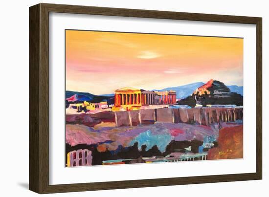 Athens Greece Acropolis At Sunset-Markus Bleichner-Framed Art Print