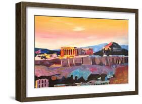 Athens Greece Acropolis At Sunset-Markus Bleichner-Framed Art Print