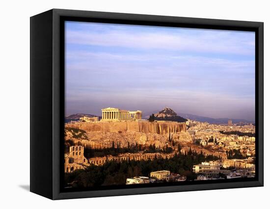 Athens, Greece, View of the City with Acropolis-Bill Bachmann-Framed Stretched Canvas