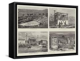 Athens Illustrated-null-Framed Stretched Canvas