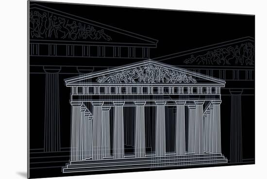 Athens Night-Cristian Mielu-Mounted Art Print