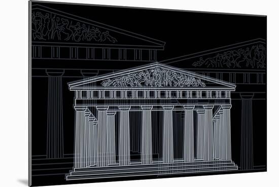 Athens Night-Cristian Mielu-Mounted Art Print