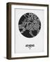 Athens Street Map Black on White-NaxArt-Framed Art Print