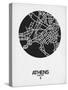 Athens Street Map Black on White-NaxArt-Stretched Canvas