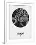 Athens Street Map Black on White-NaxArt-Framed Art Print