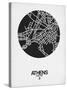 Athens Street Map Black on White-NaxArt-Stretched Canvas