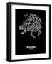 Athens Street Map Black-NaxArt-Framed Art Print