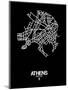 Athens Street Map Black-NaxArt-Mounted Art Print