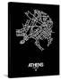 Athens Street Map Black-NaxArt-Stretched Canvas