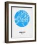 Athens Street Map Blue-NaxArt-Framed Art Print