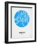 Athens Street Map Blue-NaxArt-Framed Art Print