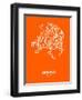 Athens Street Map Orange-NaxArt-Framed Art Print