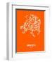 Athens Street Map Orange-NaxArt-Framed Art Print