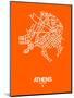 Athens Street Map Orange-NaxArt-Mounted Art Print