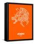 Athens Street Map Orange-NaxArt-Framed Stretched Canvas