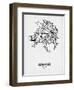 Athens Street Map White-NaxArt-Framed Art Print