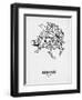 Athens Street Map White-NaxArt-Framed Art Print