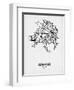 Athens Street Map White-NaxArt-Framed Art Print