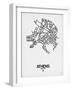 Athens Street Map White-NaxArt-Framed Art Print